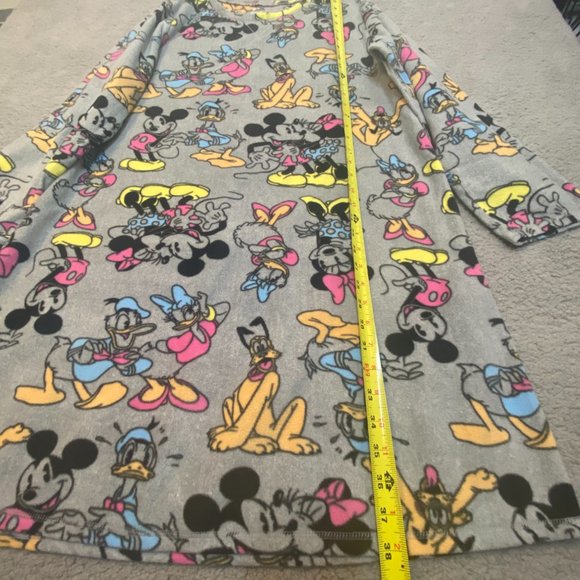 Disney Women's Fleece Nightgown Sleep Shirt Size 2XL Mickey Minnie Daffy Pluto - Picture 8 of 9